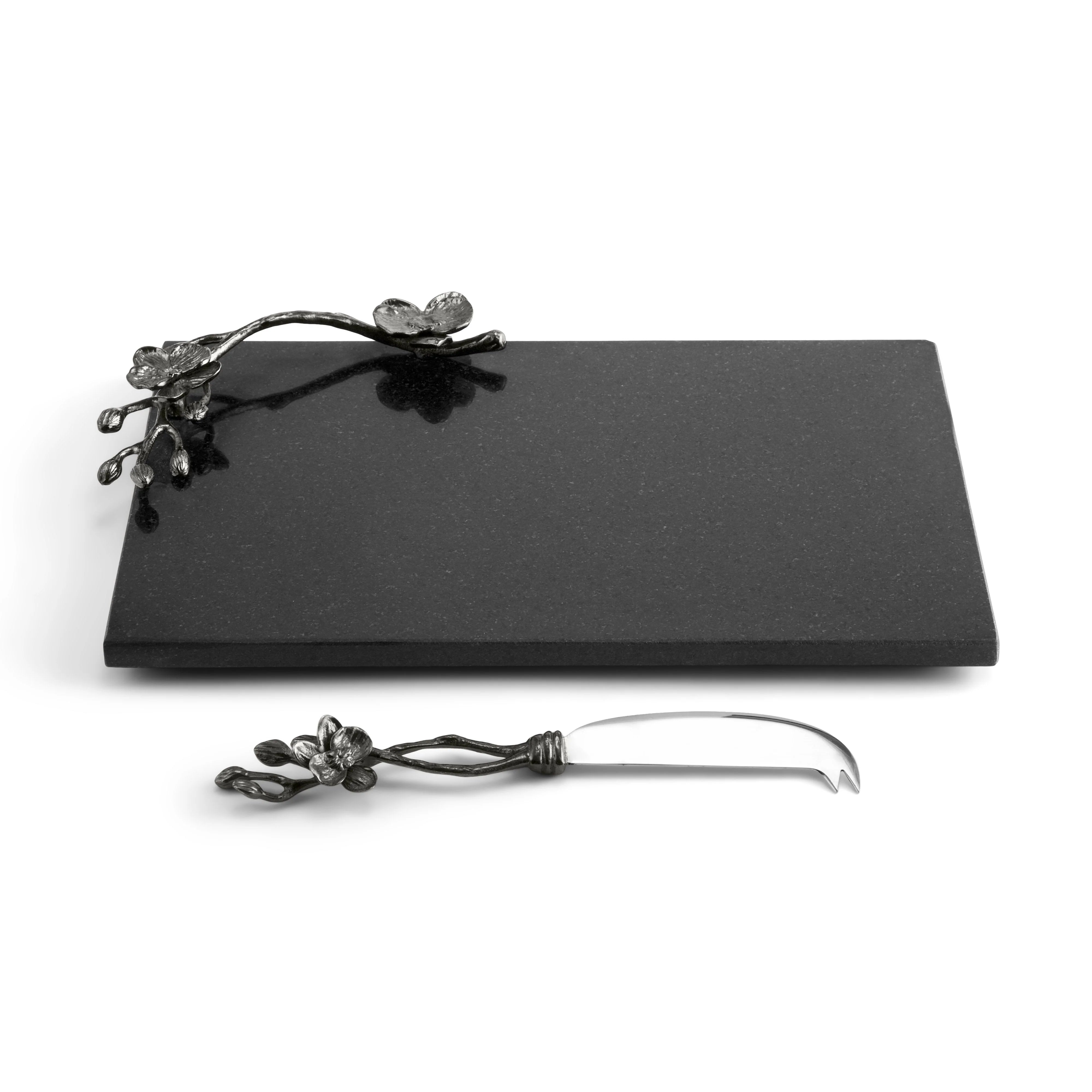 Black Orchid Small Cheese Board with Knife