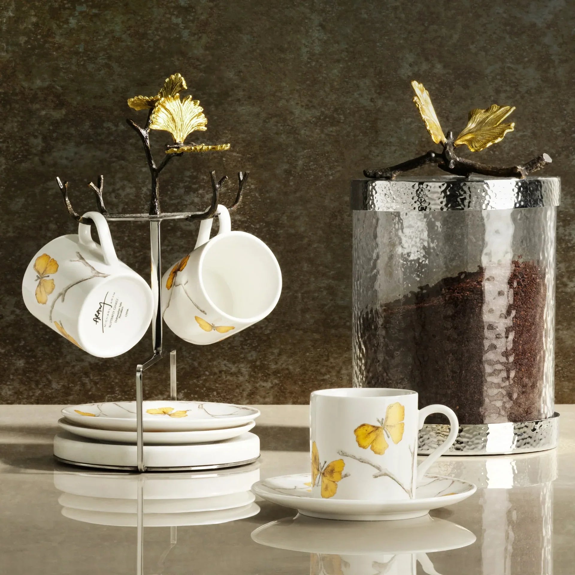 Butterfly Ginkgo Demitasse Set