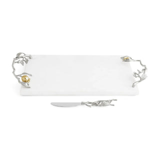 Pomegranate Silver & Gold Cheese Board & Spreader
