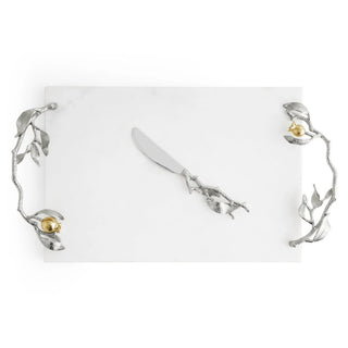 Pomegranate Silver & Gold Cheese Board & Spreader