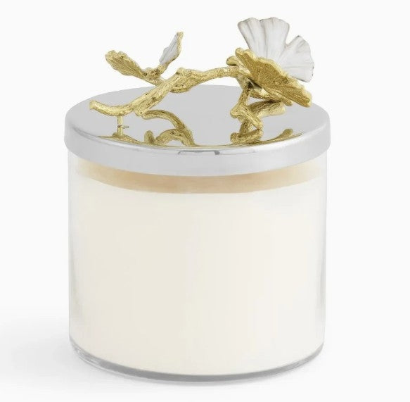 Butterfly Ginkgo Gold Candle