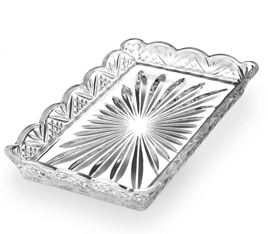 Dublin Crystal Scalloped Serving Tray