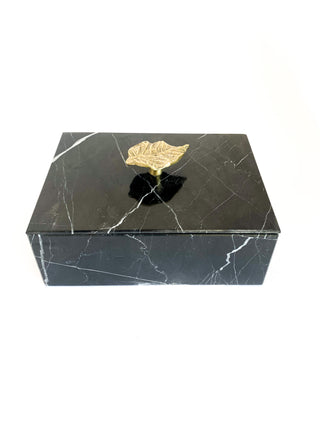 Caja rectangular hoja bronce negro