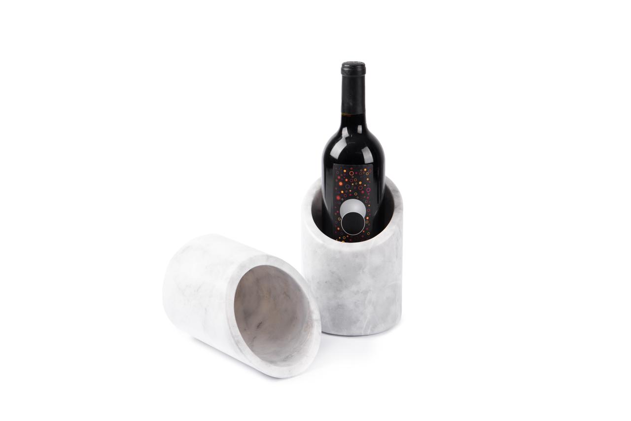 Portavinos Angular de Mármol: Blanco