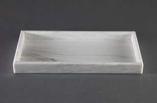 Charola rectangular blanca mediana 15 x 30 cm
