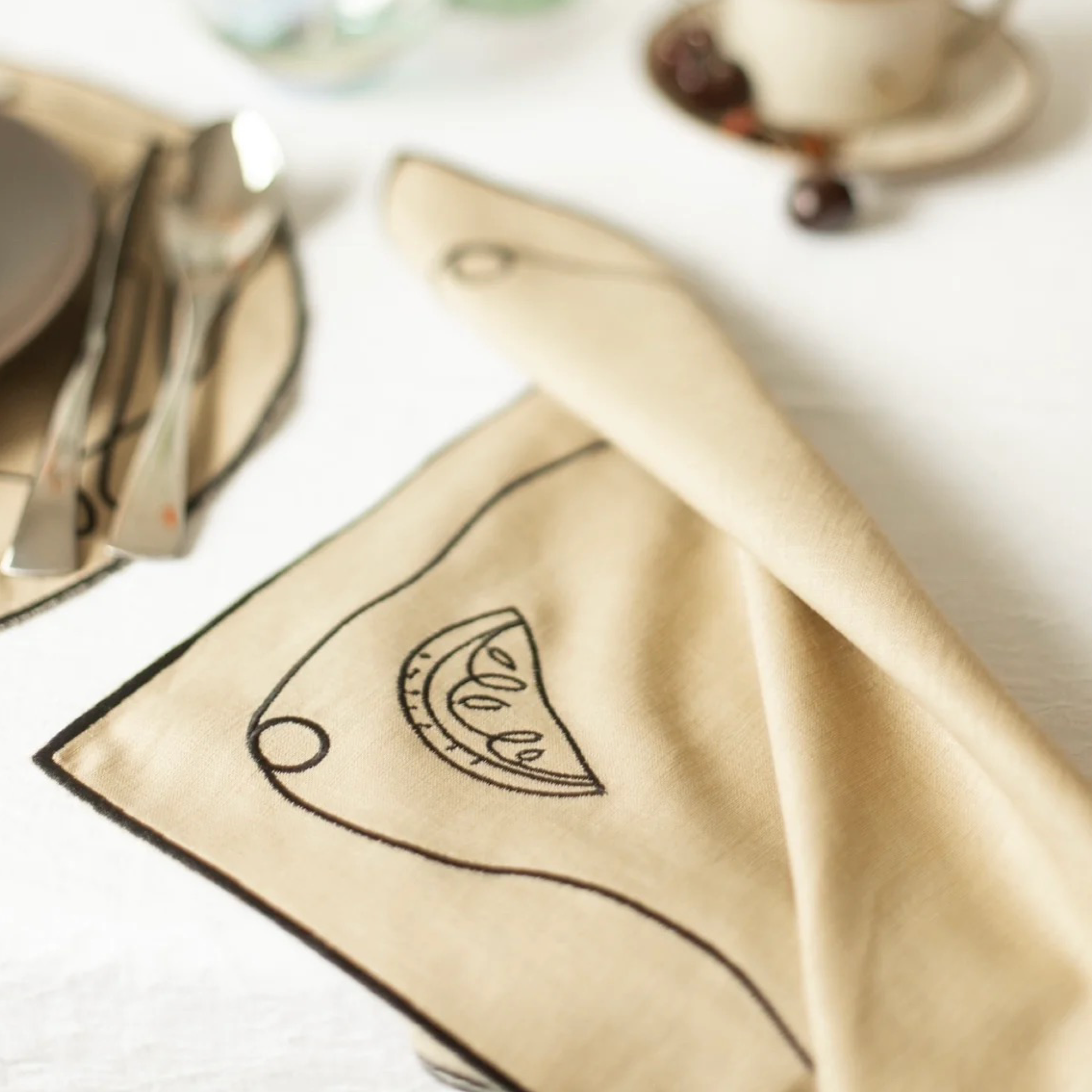 SET SERVILLETA CON DIBUJO DE LIMÓN
